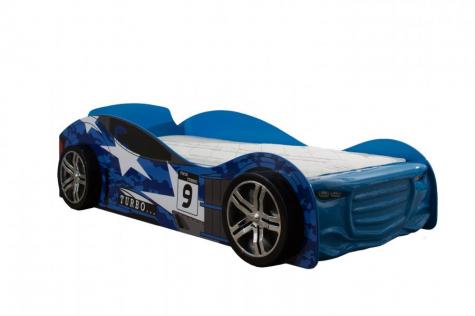 The Artisan Bed Company Blue Twin Turbo Car Racer Bed