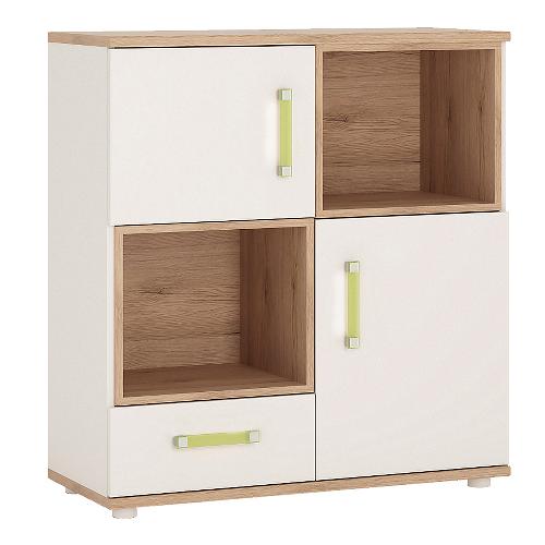 4Kids 2 Door 1 Drawer Cupboard with 2 open shelves
