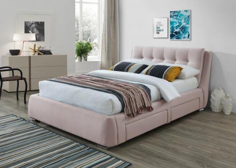 The Artisan Bed Company Rosemary Pink Fabric 4 Drawer Bed